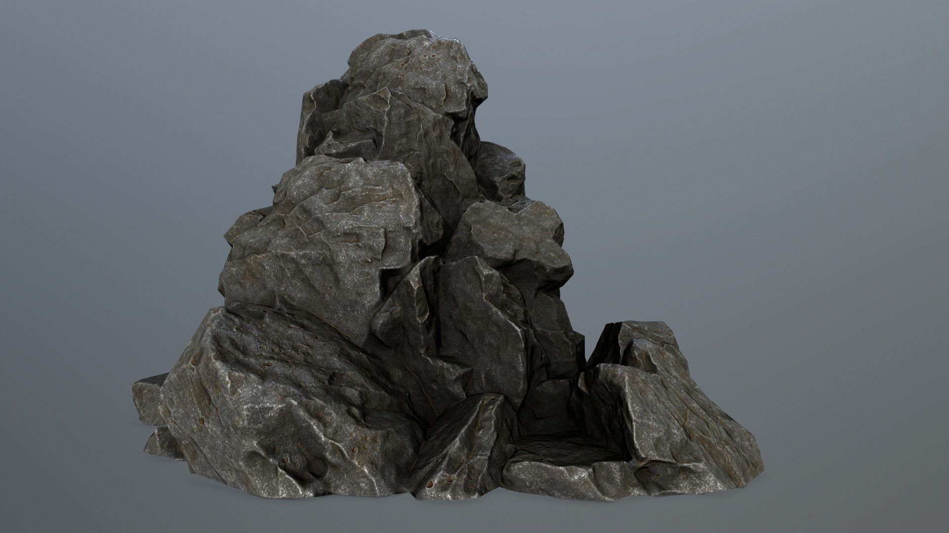 rock gate Low-poly 3D model_7