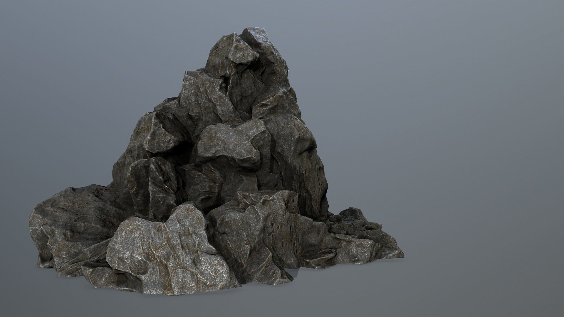 rock gate Low-poly 3D model_8