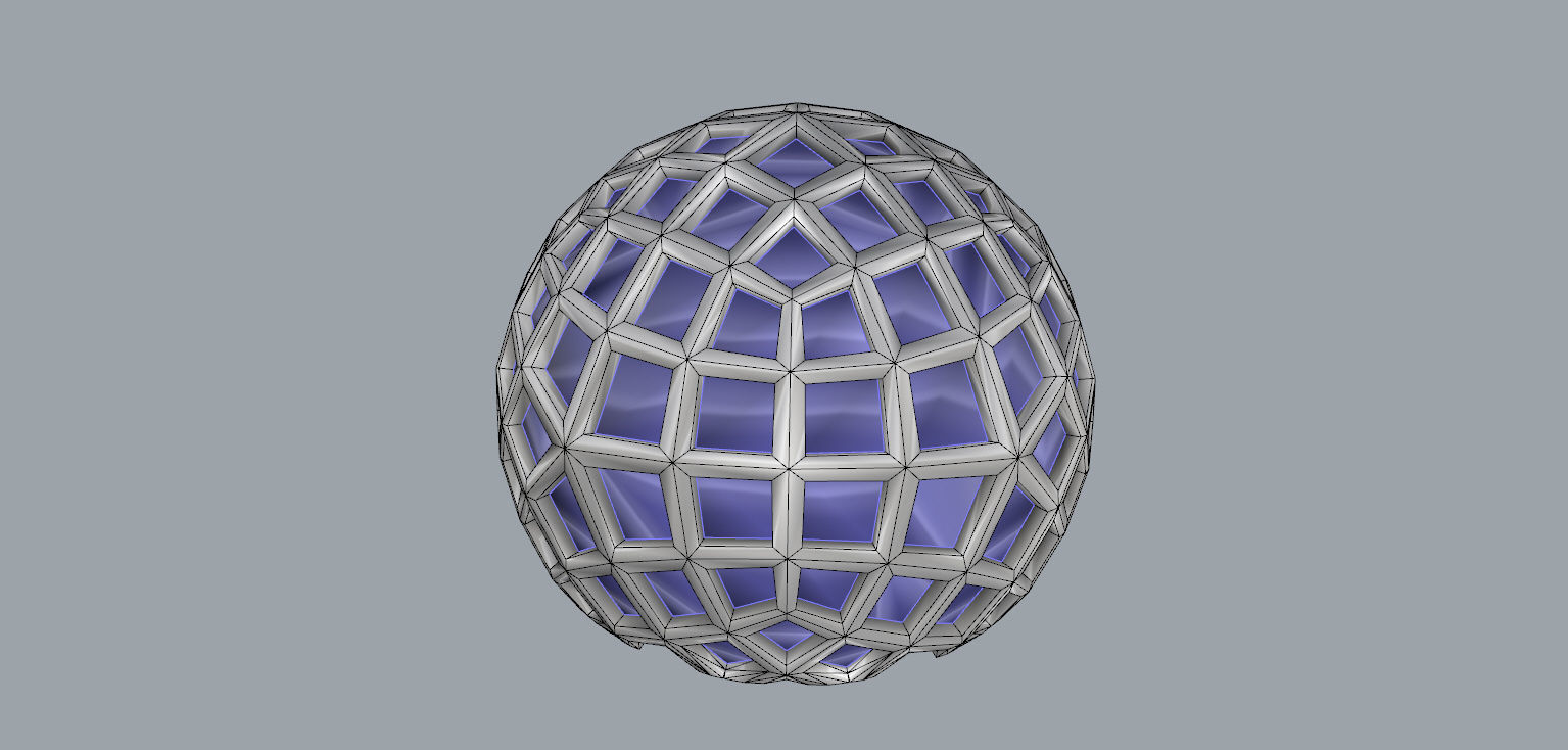 Geodesic Dome Like structure with panels 3D model_27