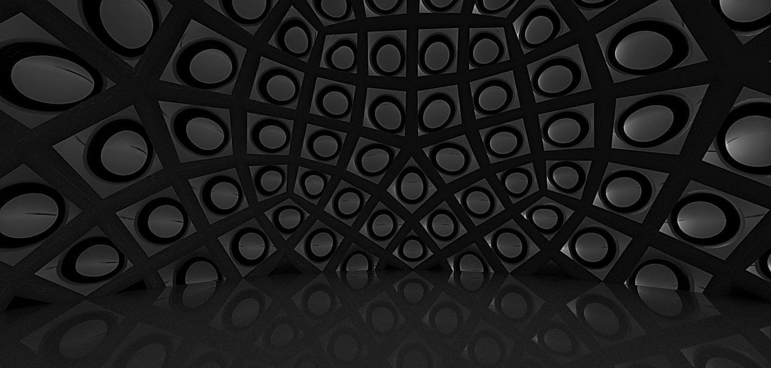 Geodesic Dome Like structure with panels 3D model_15