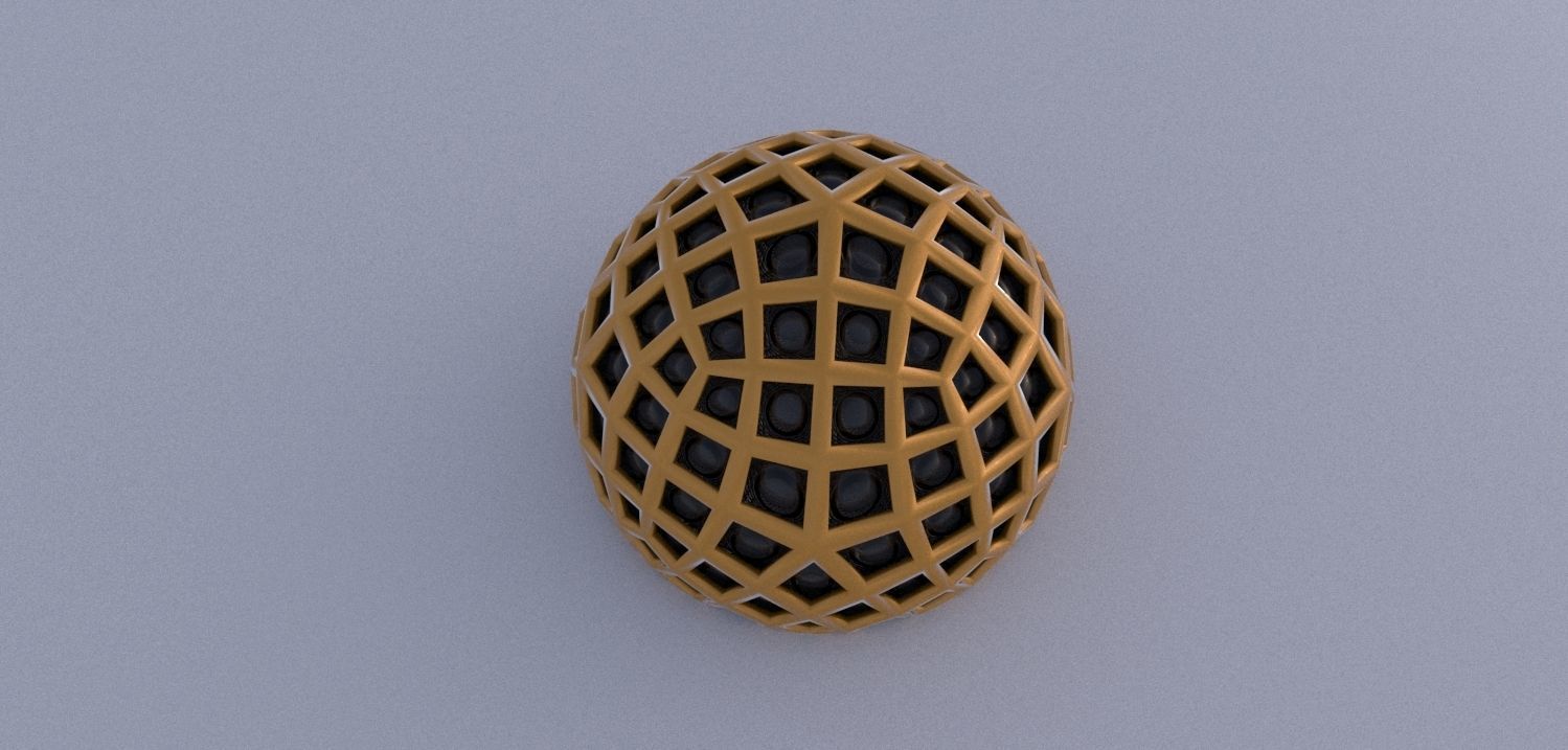 Geodesic Dome Like structure with panels 3D model_14