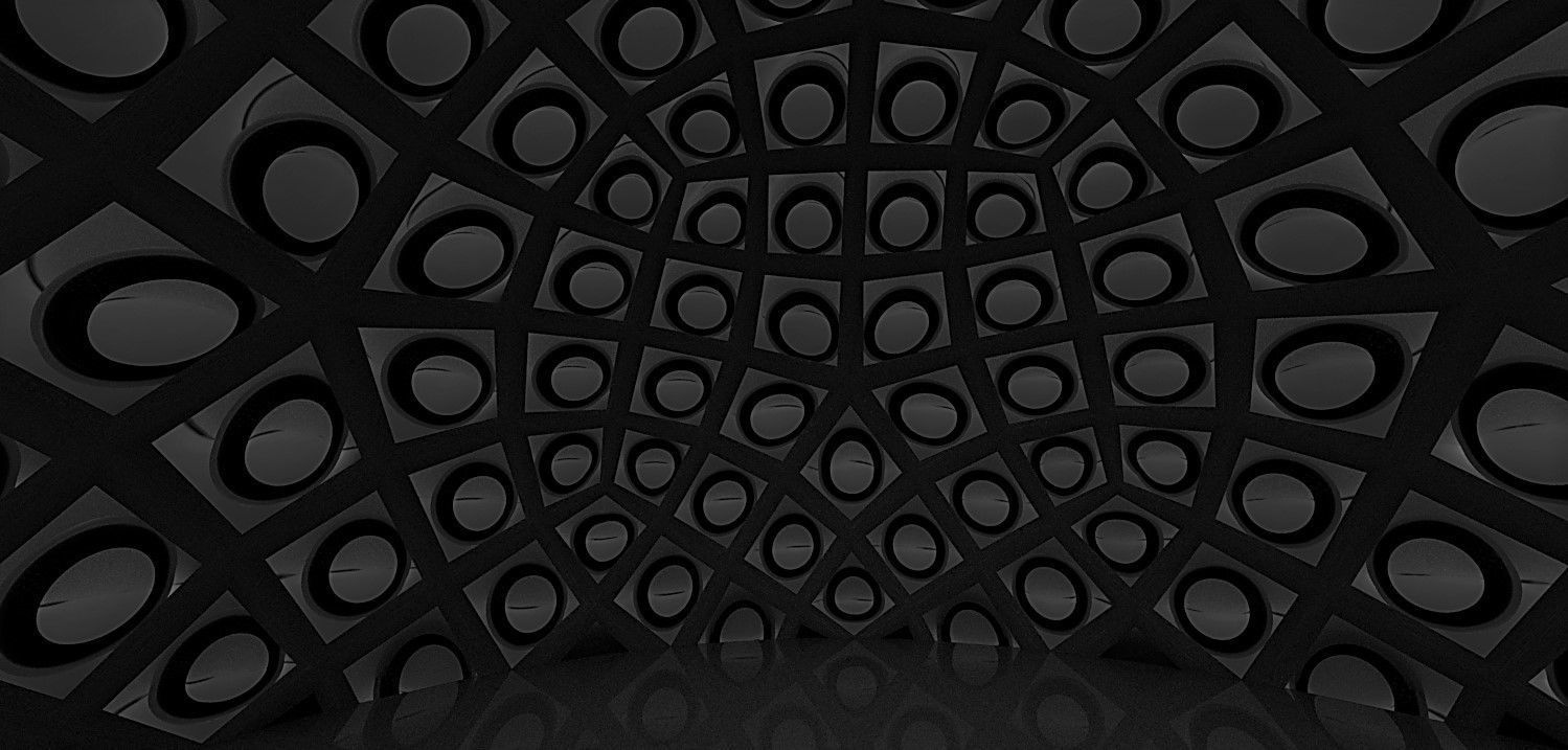 Geodesic Dome Like structure with panels 3D model_19