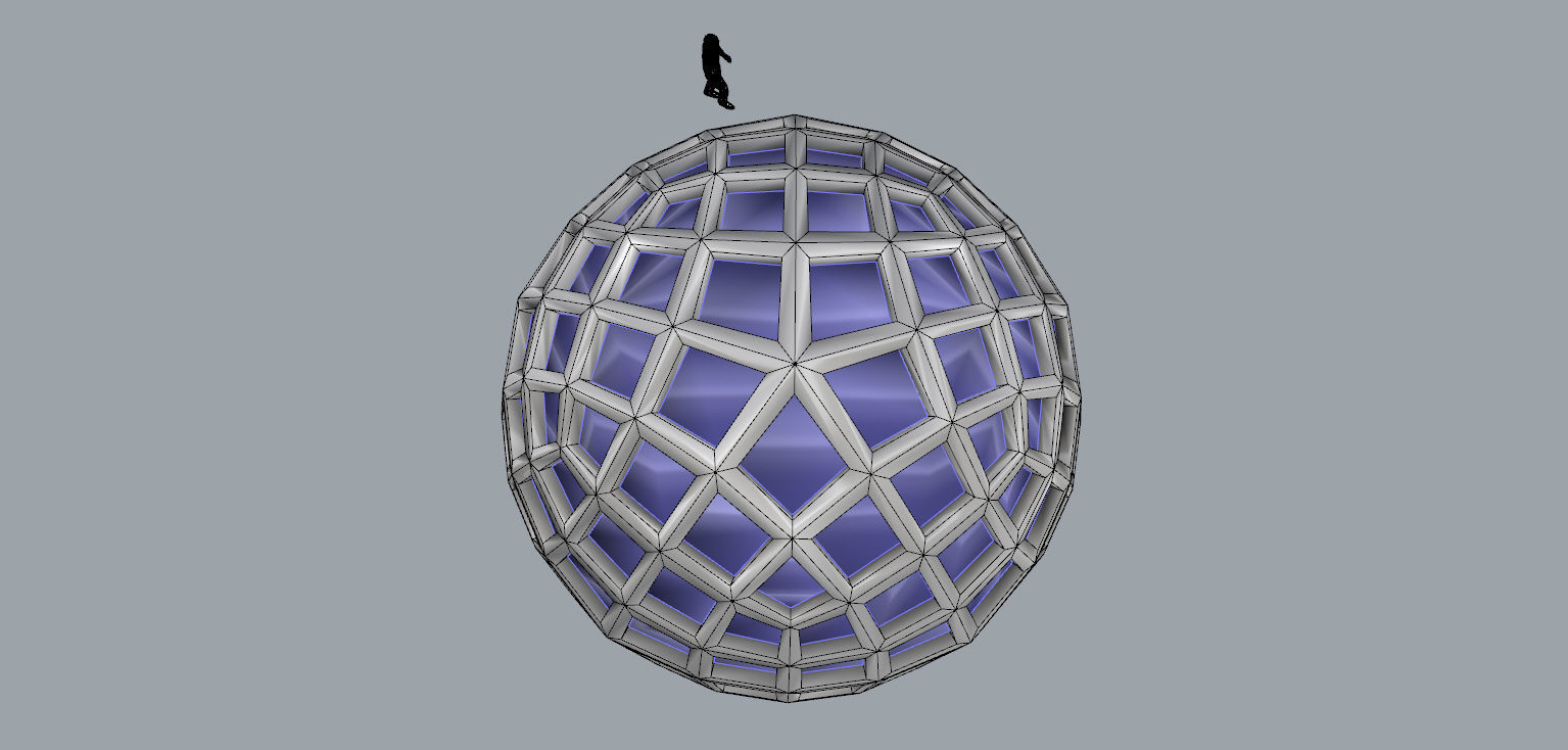 Geodesic Dome Like structure with panels 3D model_28
