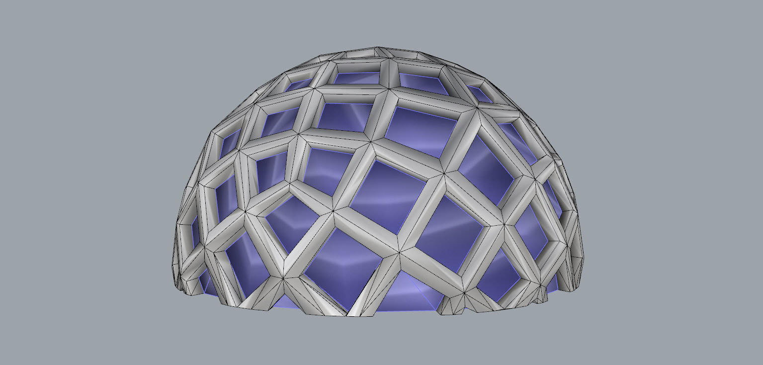 Geodesic Dome Like structure with panels 3D model_25