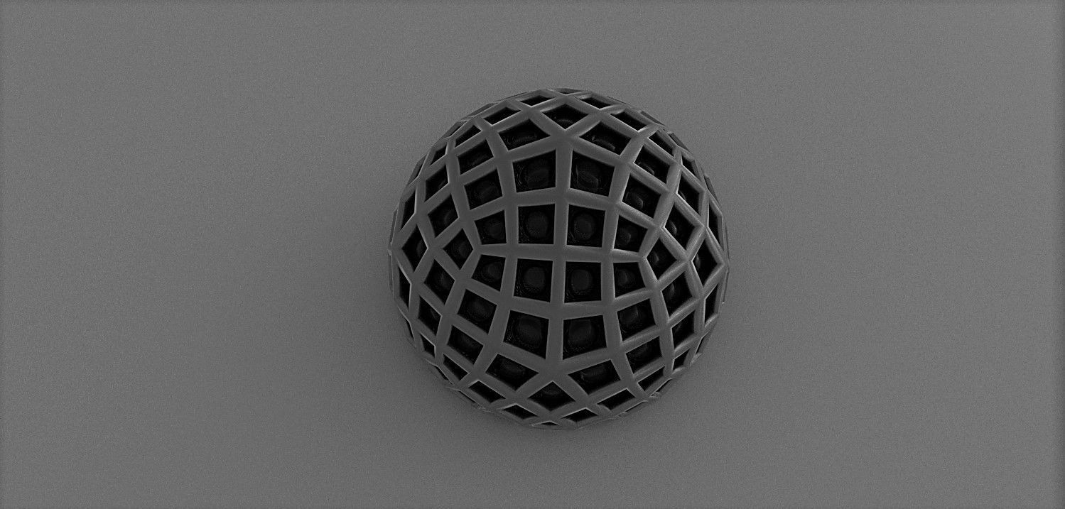 Geodesic Dome Like structure with panels 3D model_13