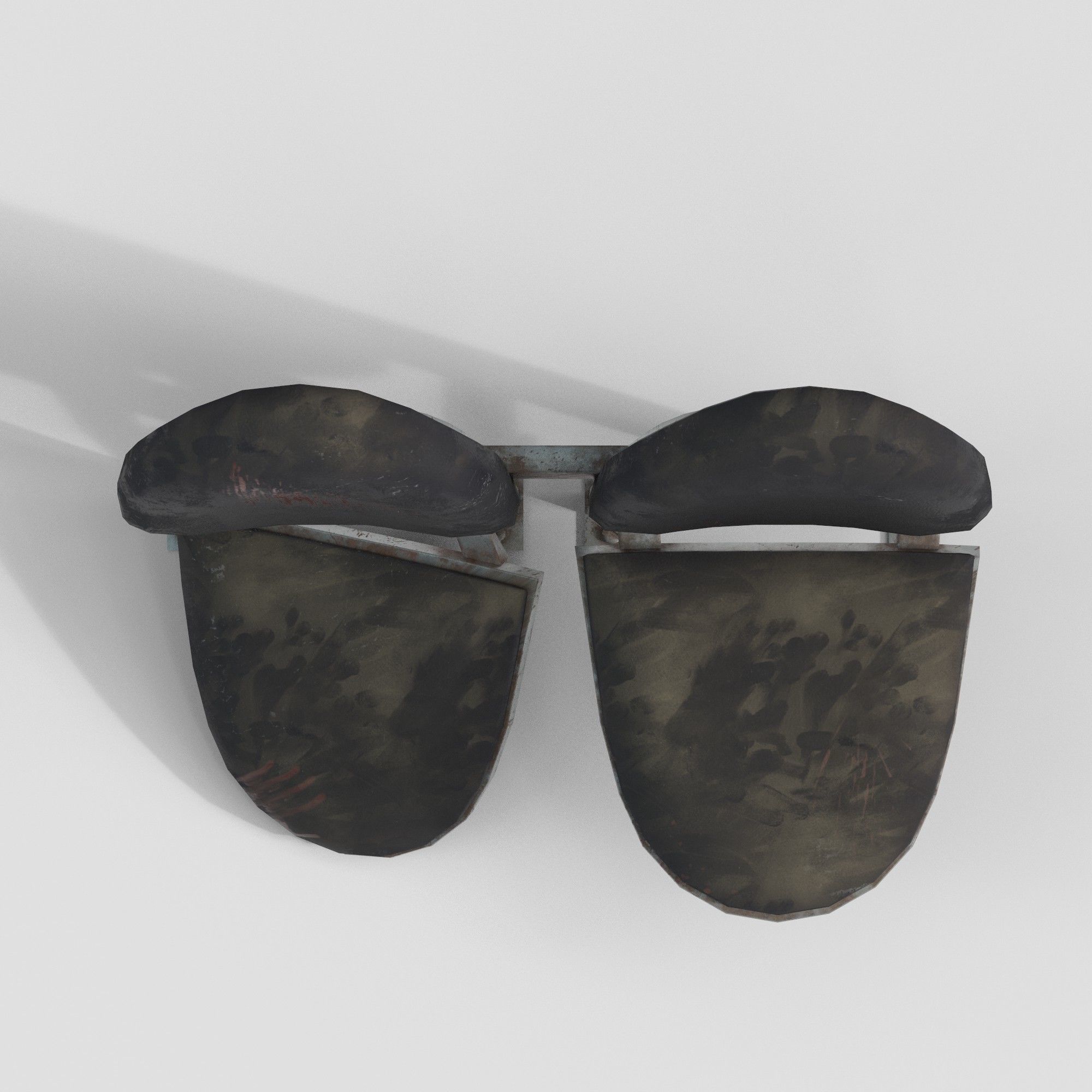 Post-apocalyptic Waiting Seats Low-poly PBR Low-poly 3D model_7