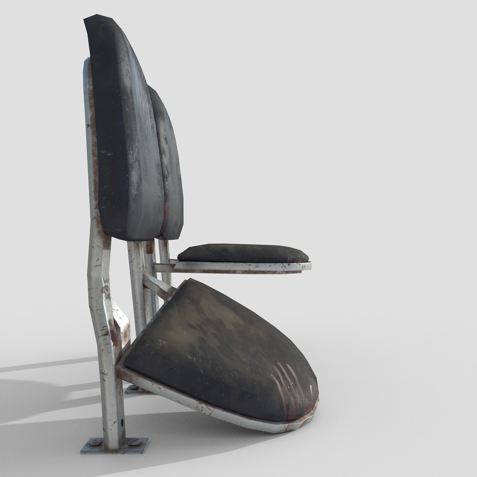 Post-apocalyptic Waiting Seats Low-poly PBR Low-poly 3D model_3