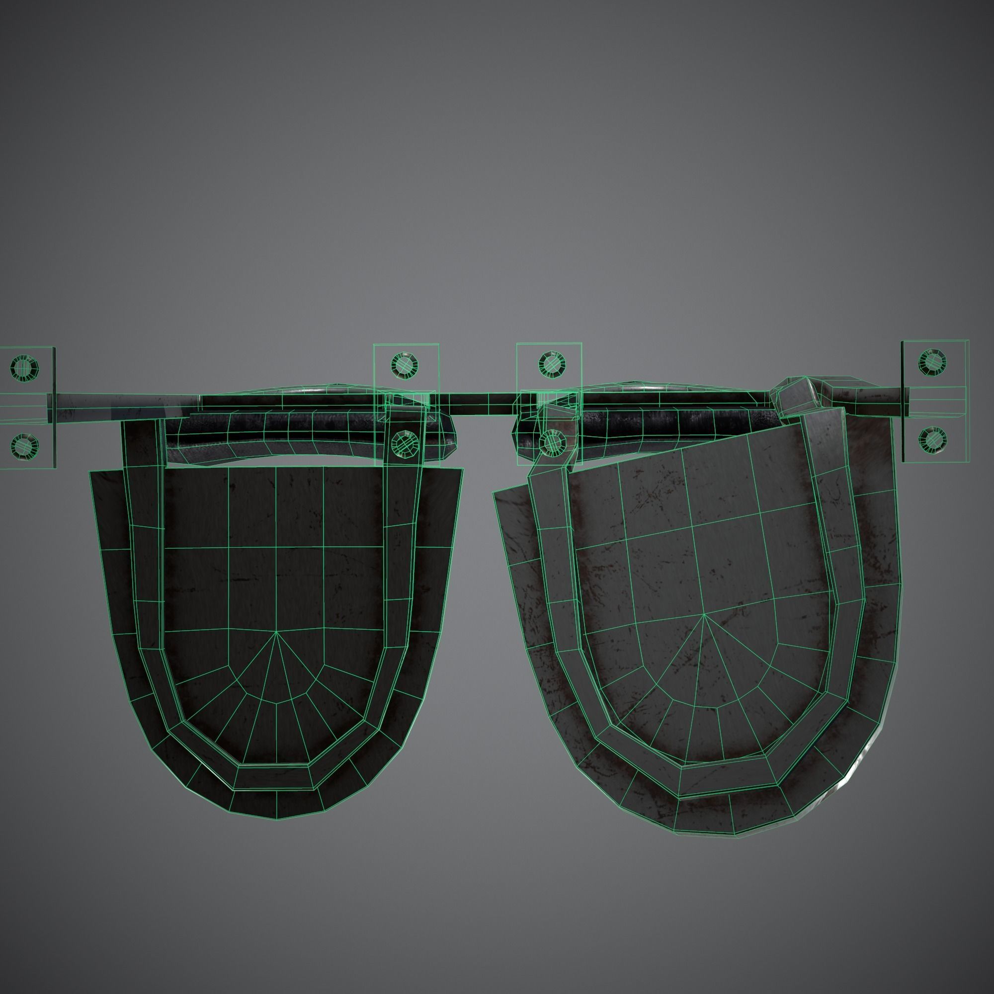 Post-apocalyptic Waiting Seats Low-poly PBR Low-poly 3D model_16