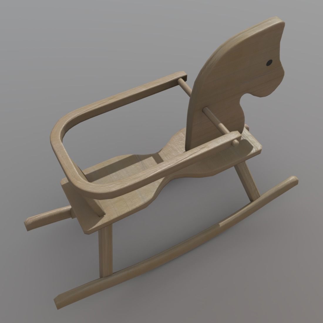 Rocking Horse Low-poly 3D model_5