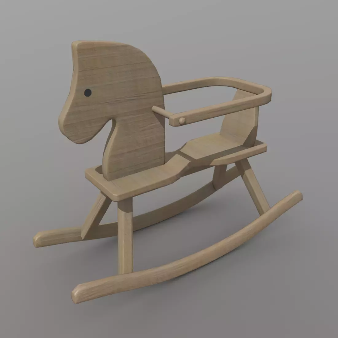 Rocking Horse Low-poly 3D model_0