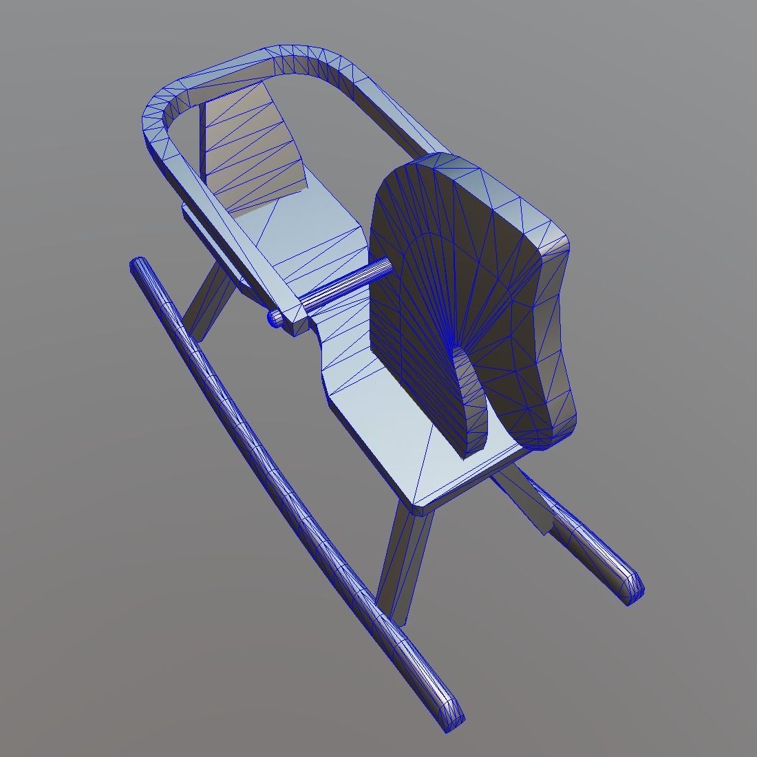 Rocking Horse Low-poly 3D model_8