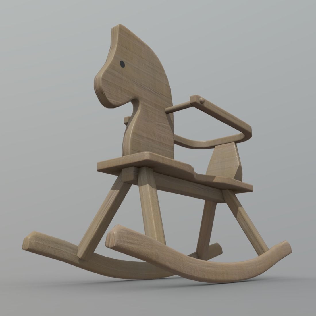 Rocking Horse Low-poly 3D model_11