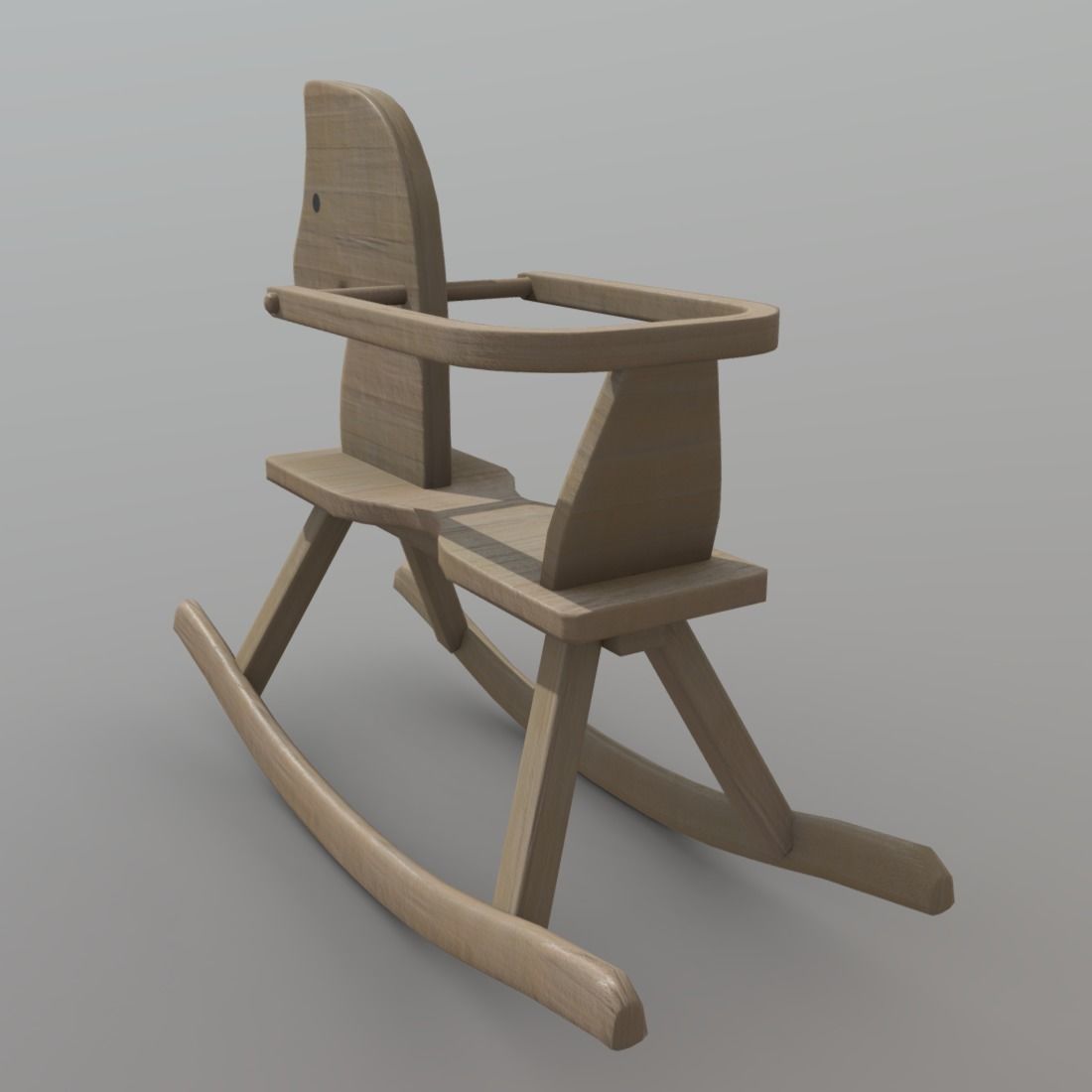 Rocking Horse Low-poly 3D model_3