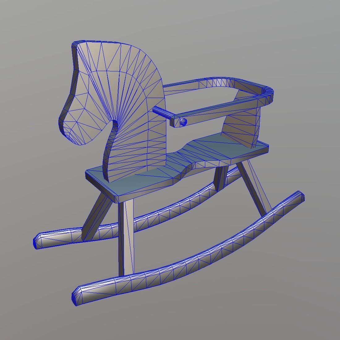 Rocking Horse Low-poly 3D model_1