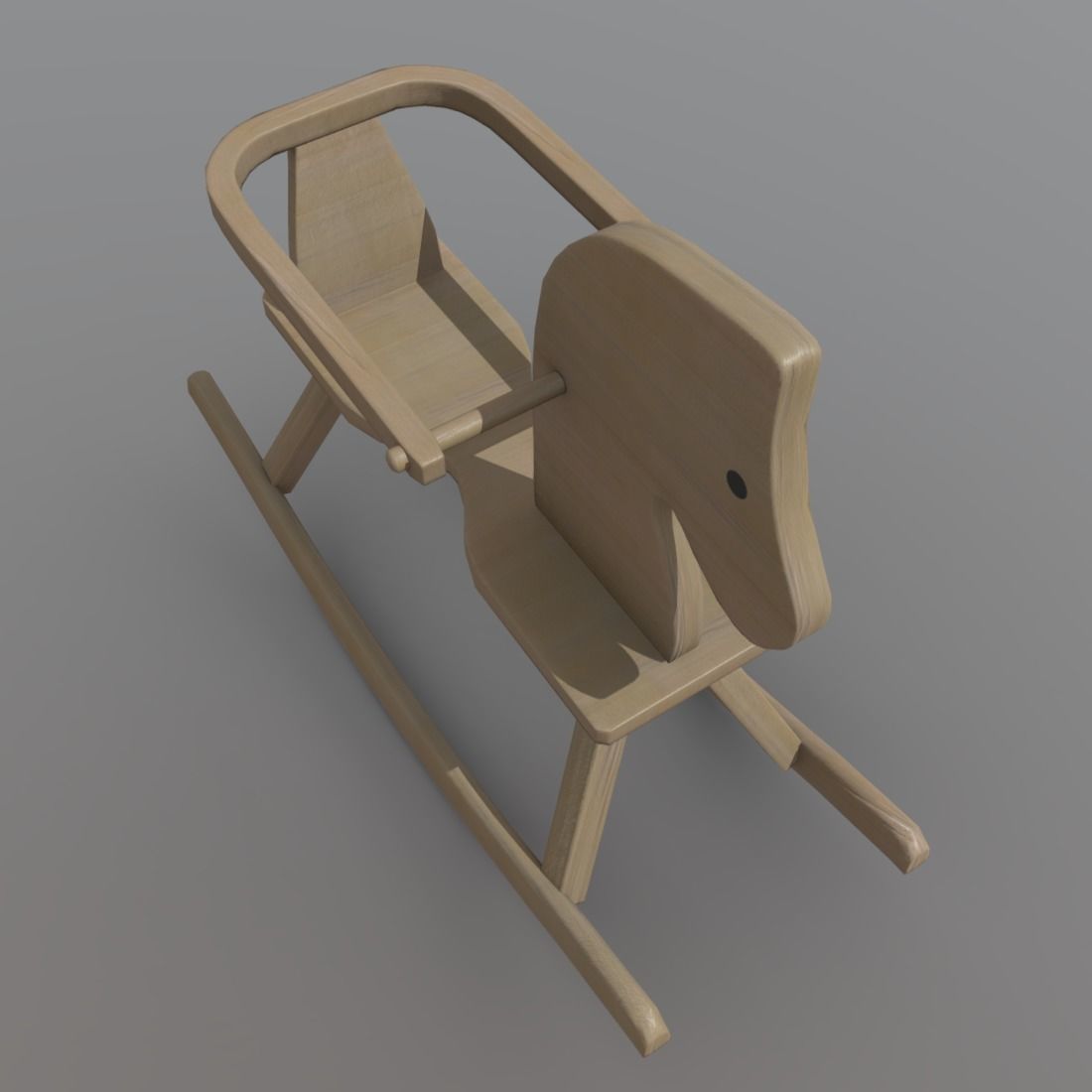 Rocking Horse Low-poly 3D model_7