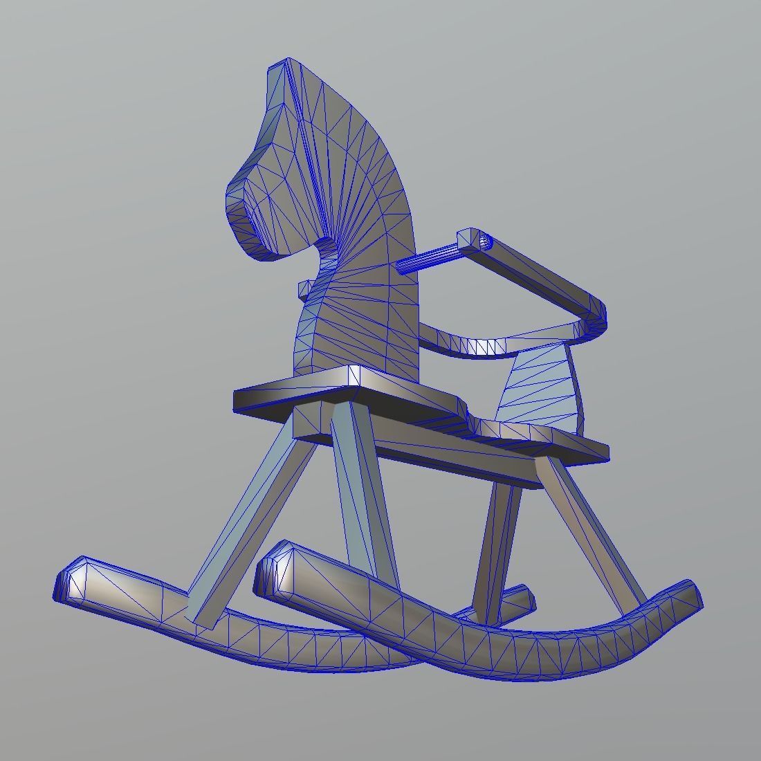 Rocking Horse Low-poly 3D model_12