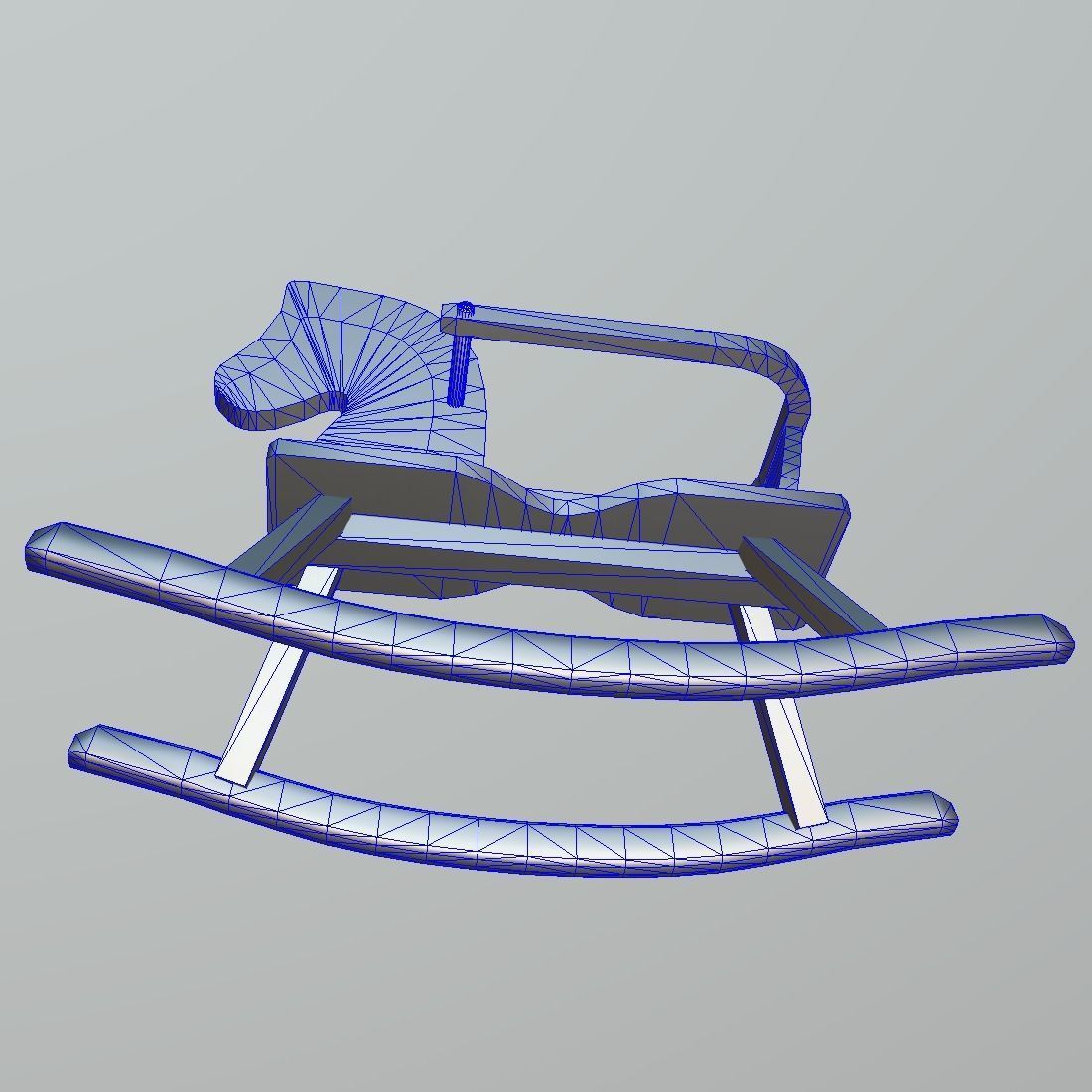 Rocking Horse Low-poly 3D model_14