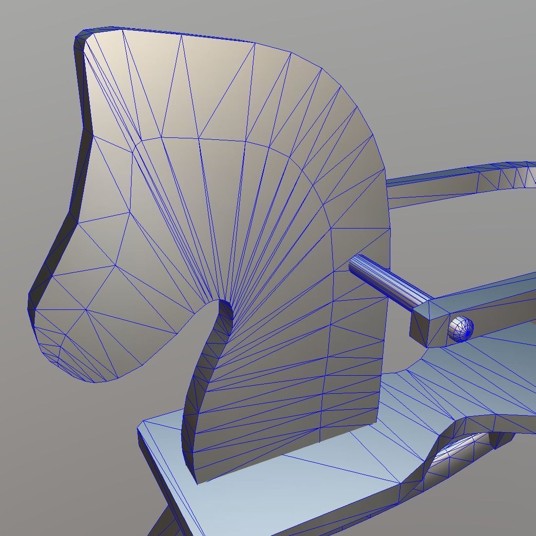 Rocking Horse Low-poly 3D model_16