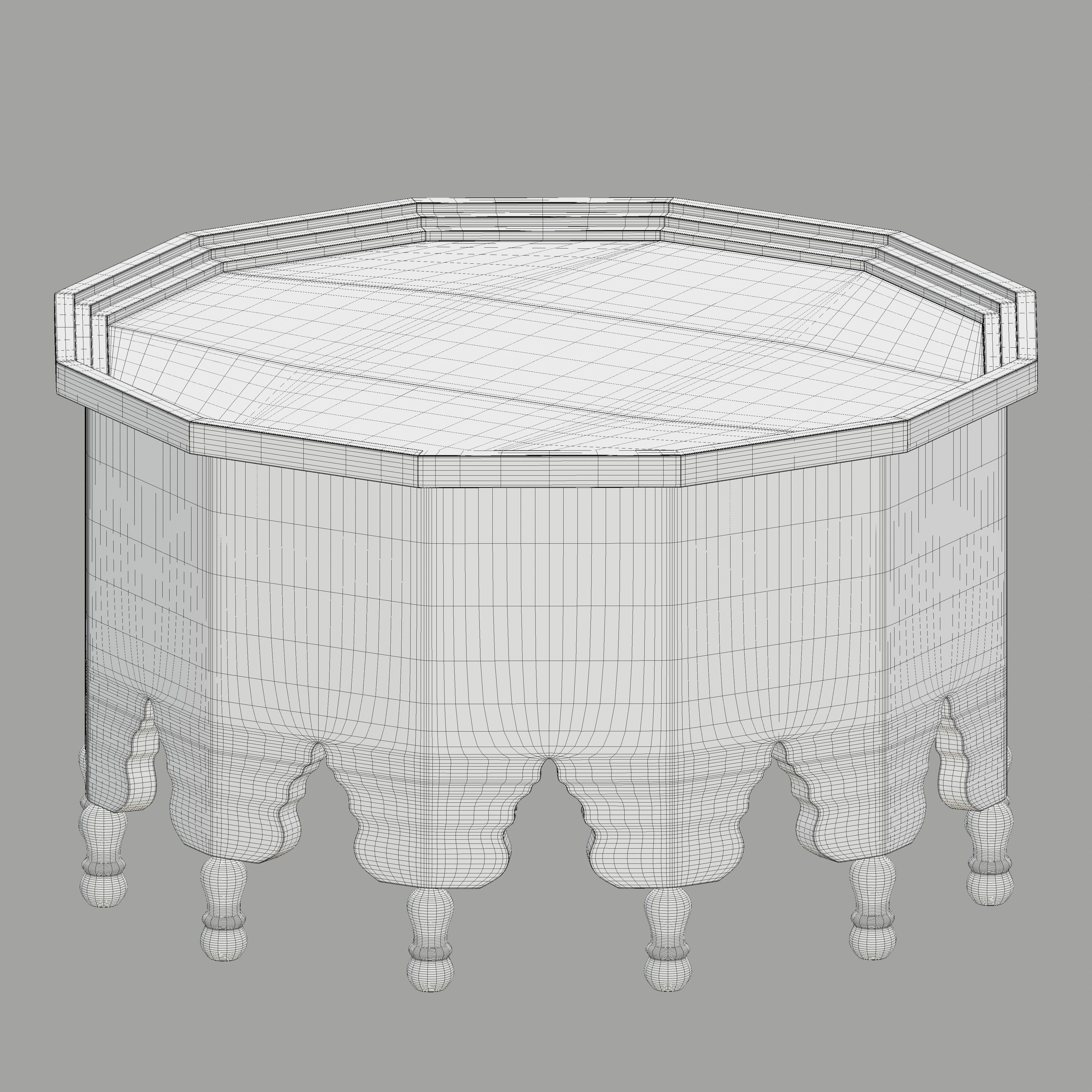 Vintage Moroccan large table 02 3D model_6