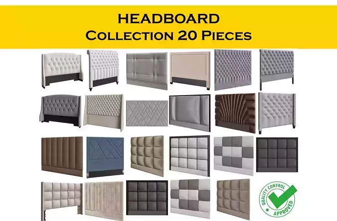 HeadBoard Collection 20 pieces 3d model