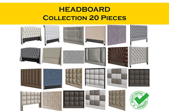 HeadBoard Collection 20 pieces 3d model 3D model