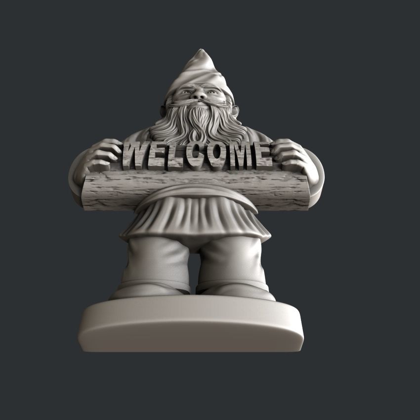 3d STL models for CNC router gnome welcome 3D model_3