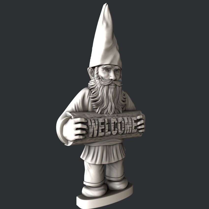 3d STL models for CNC router gnome welcome 3D model_1