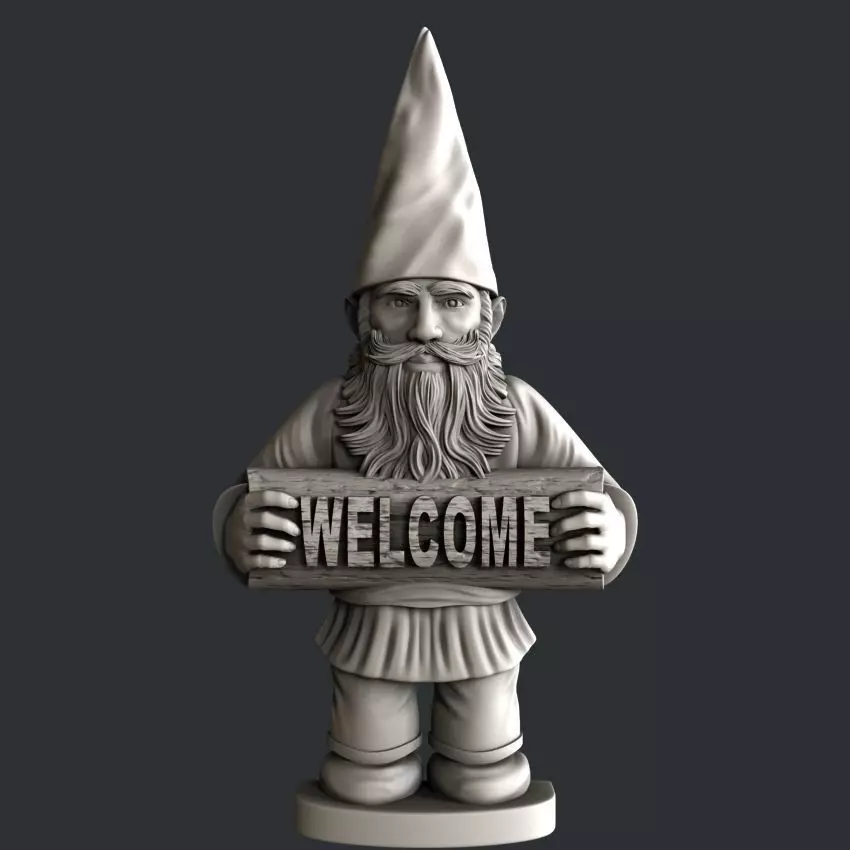 3d STL models for CNC router gnome welcome 3D model_0