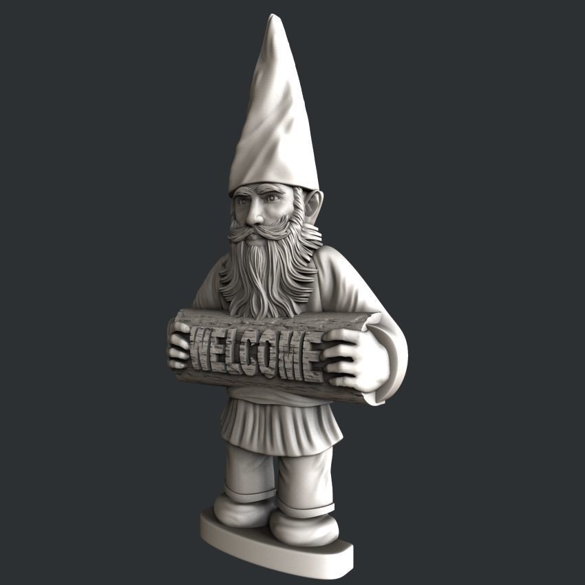3d STL models for CNC router gnome welcome 3D model_2