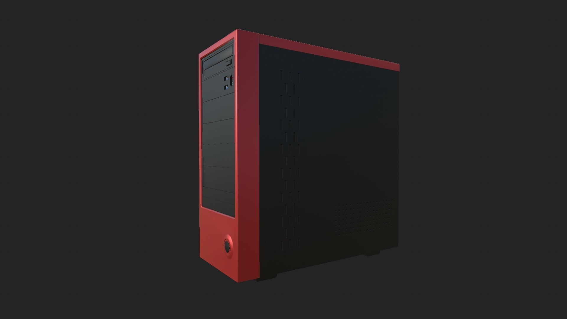 Desktop Computer Low-poly 3D model_4