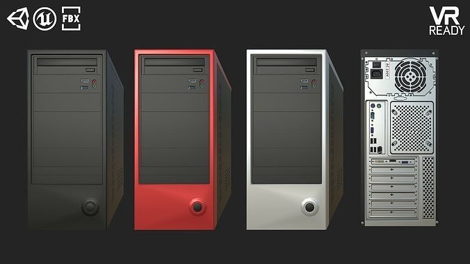 Desktop Computer Low-poly 3D model