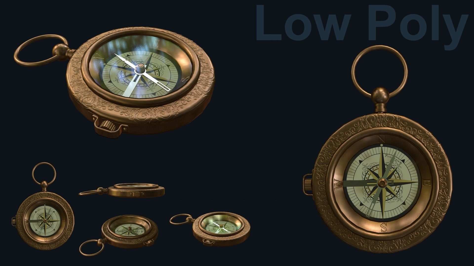 Compass - East Indian Company Theme Low-poly 3D model_8