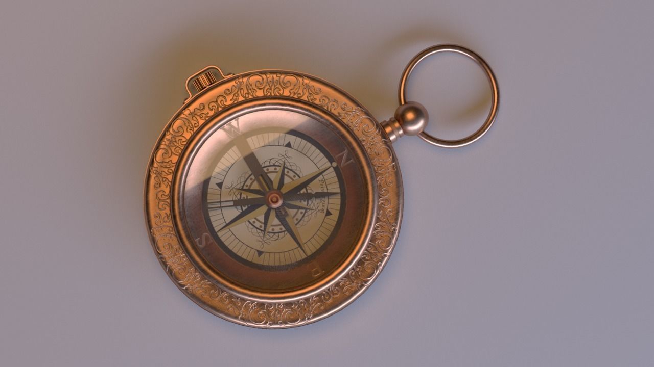 Compass - East Indian Company Theme Low-poly 3D model_4