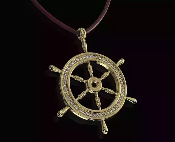 Ship Wheel pendant 3D print model