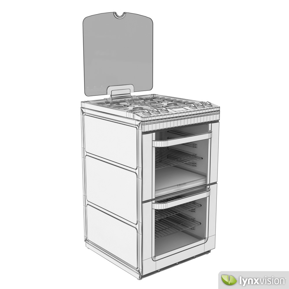 Electrolux Gas Cooker Double Oven 3D model_3