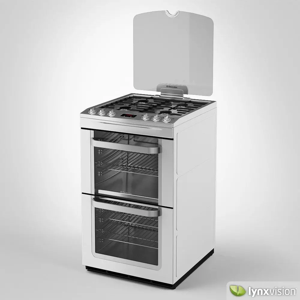Electrolux Gas Cooker Double Oven 3D model_0