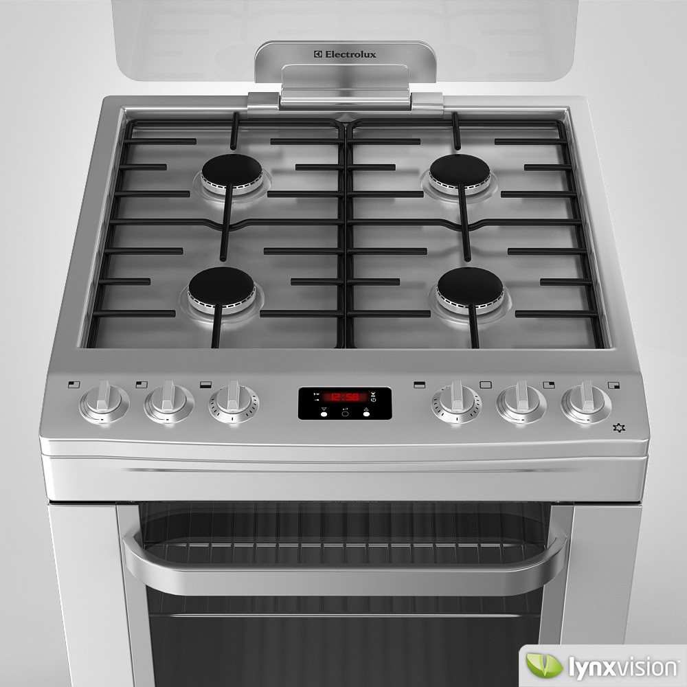 Electrolux Gas Cooker Double Oven 3D model_1