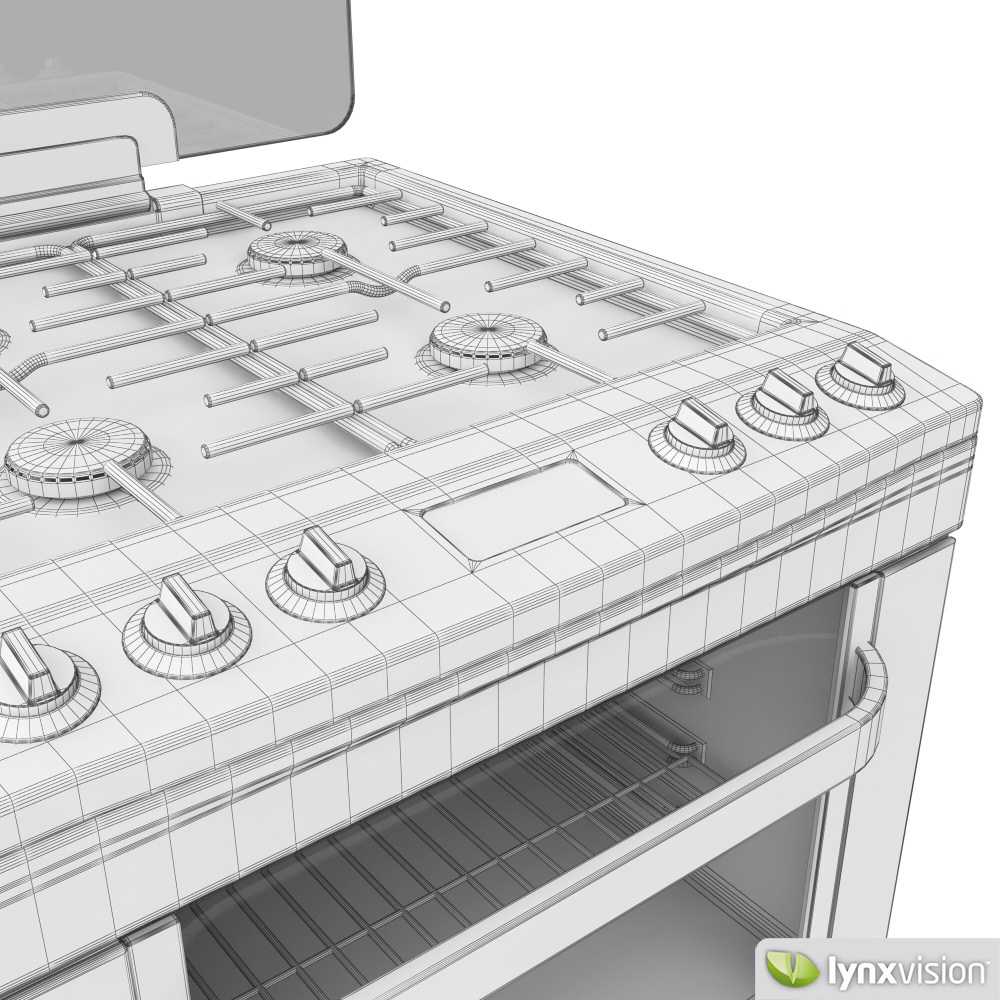 Electrolux Gas Cooker Double Oven 3D model_4