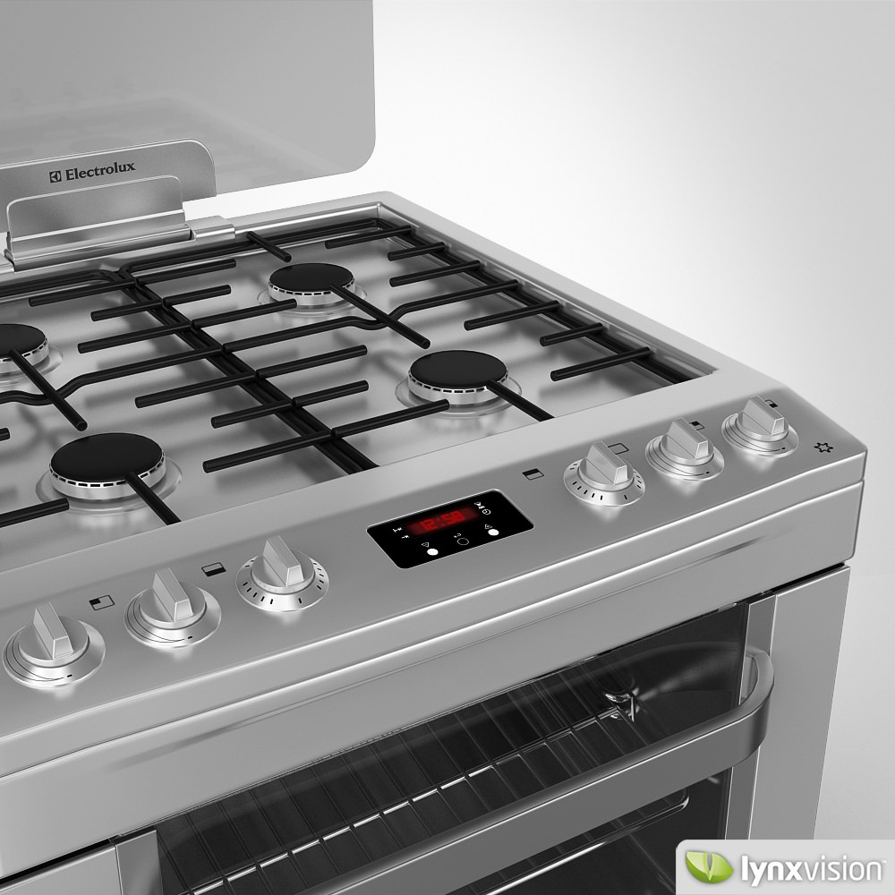 Electrolux Gas Cooker Double Oven 3D model_2