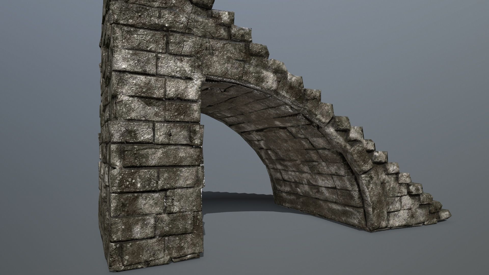 stairs stone staircase Low-poly 3D model_10