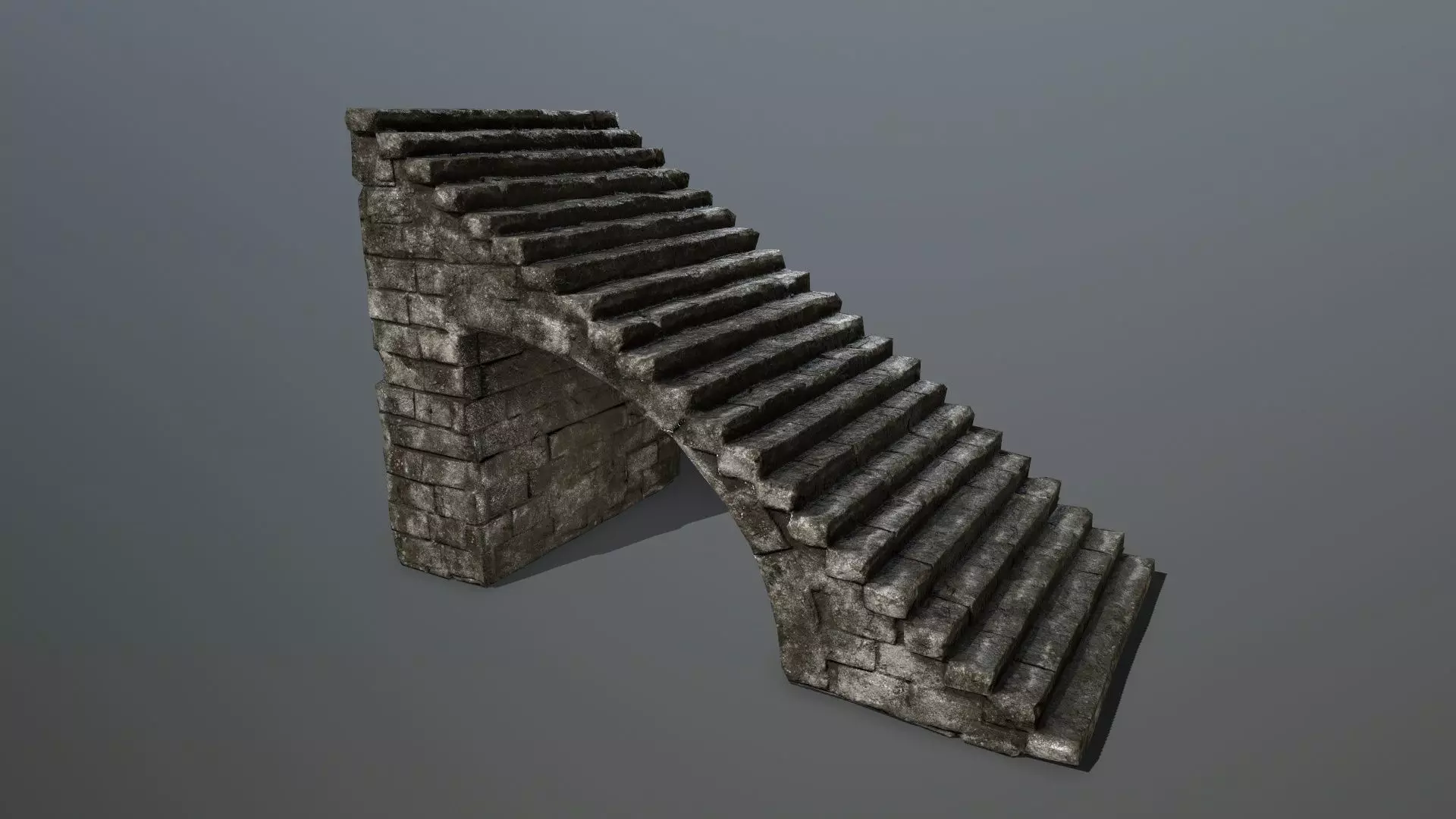 stairs stone staircase Low-poly 3D model_0