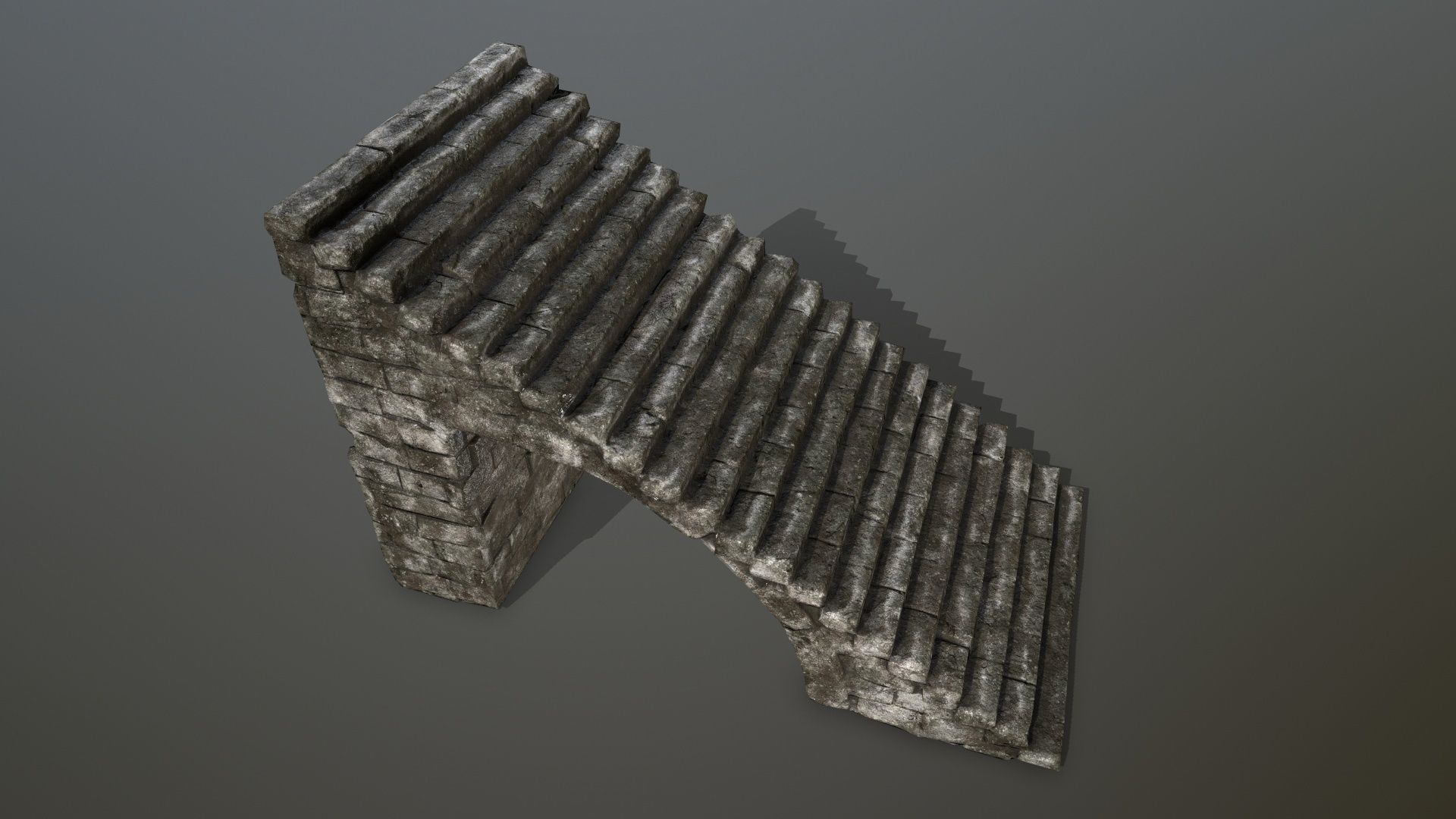 stairs stone staircase Low-poly 3D model_8