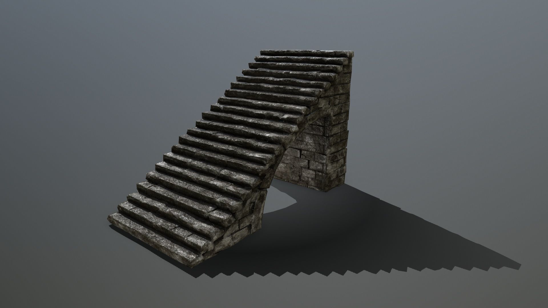 stairs stone staircase Low-poly 3D model_6