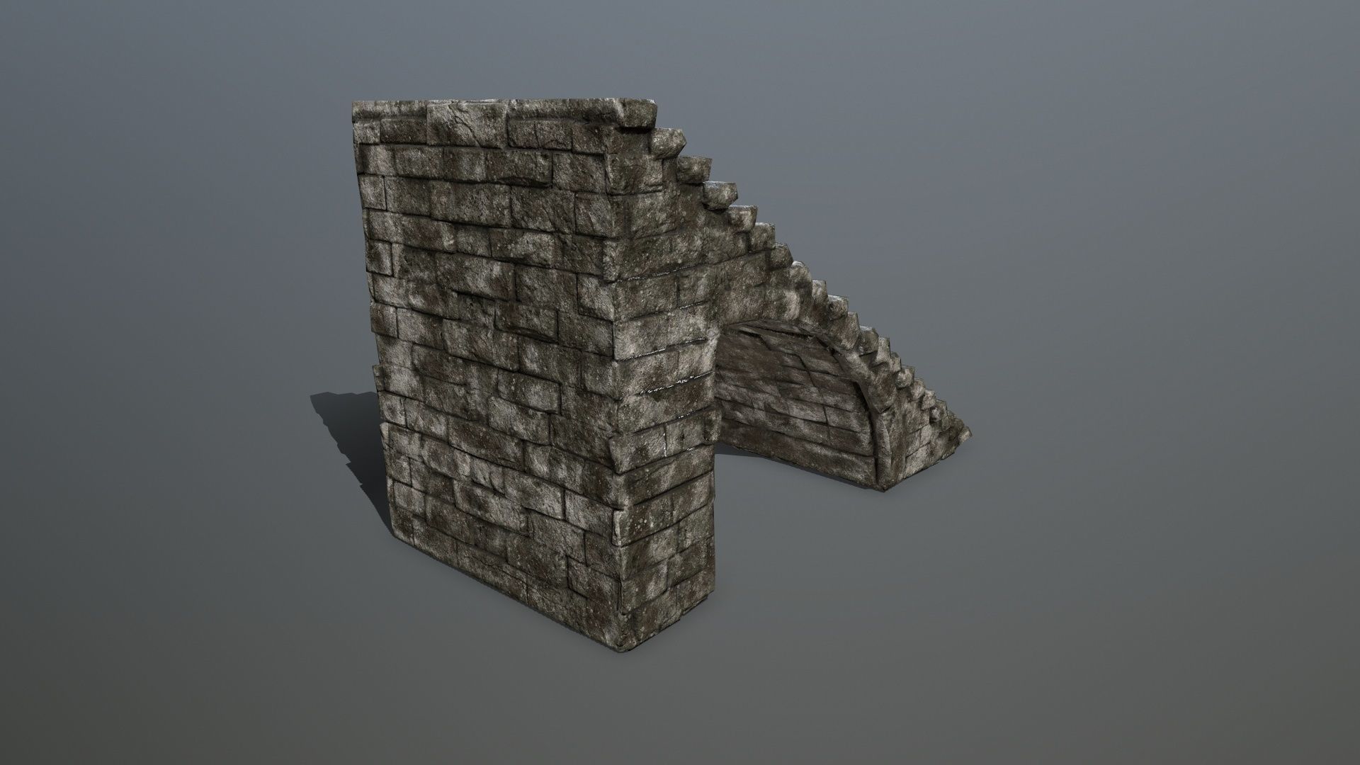 stairs stone staircase Low-poly 3D model_2