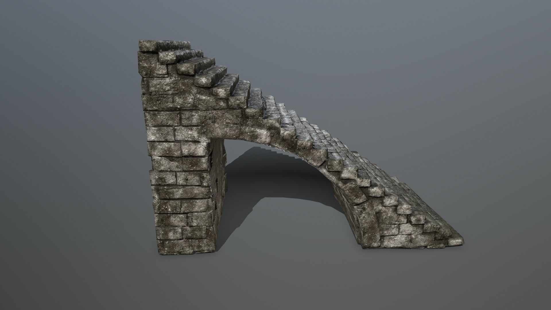 stairs stone staircase Low-poly 3D model_1