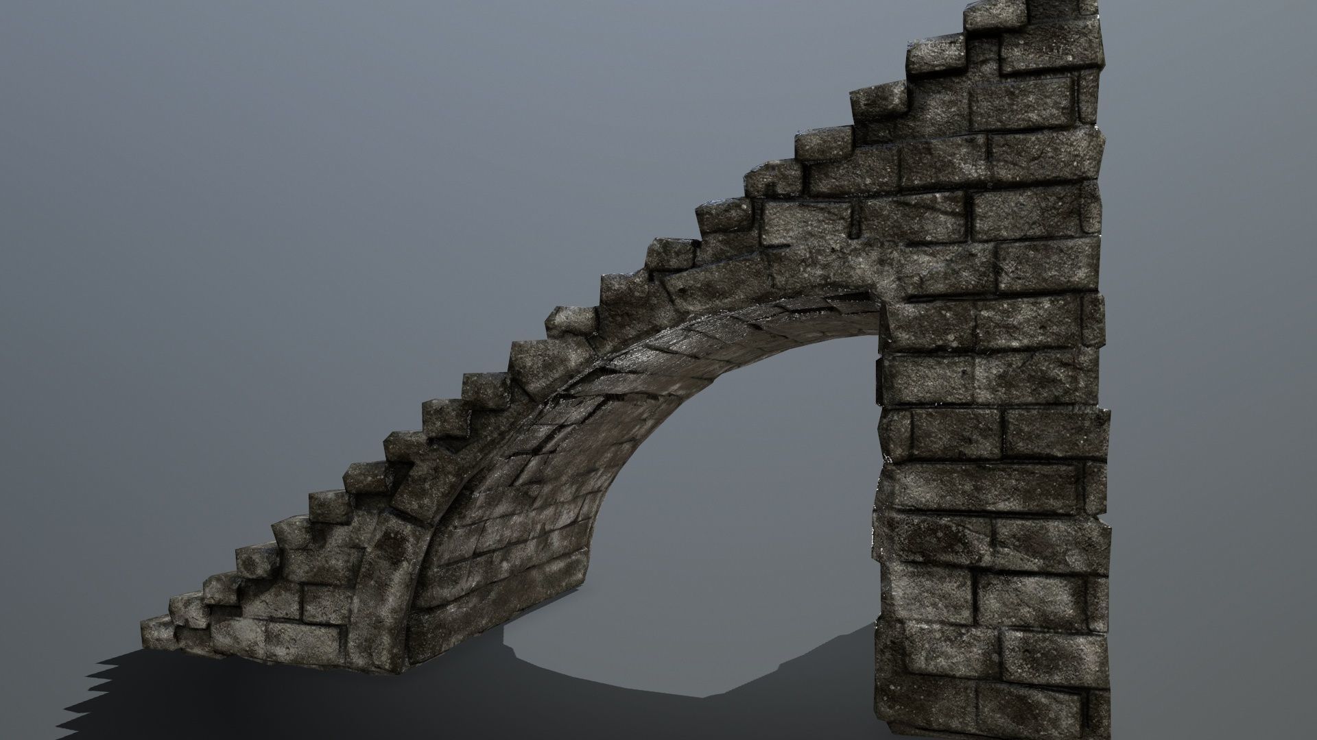 stairs stone staircase Low-poly 3D model_12