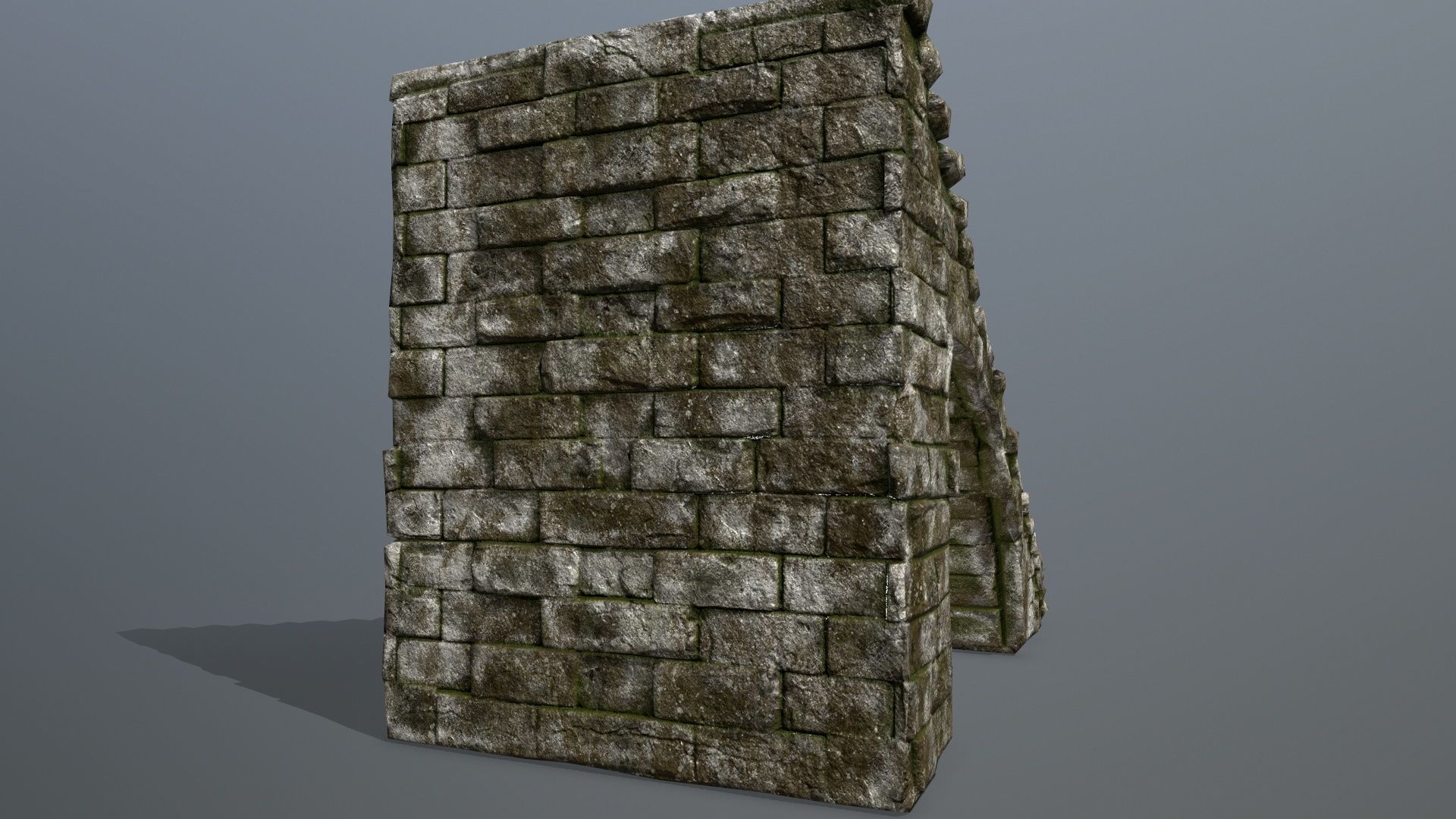 stairs brick wall Low-poly 3D model_9