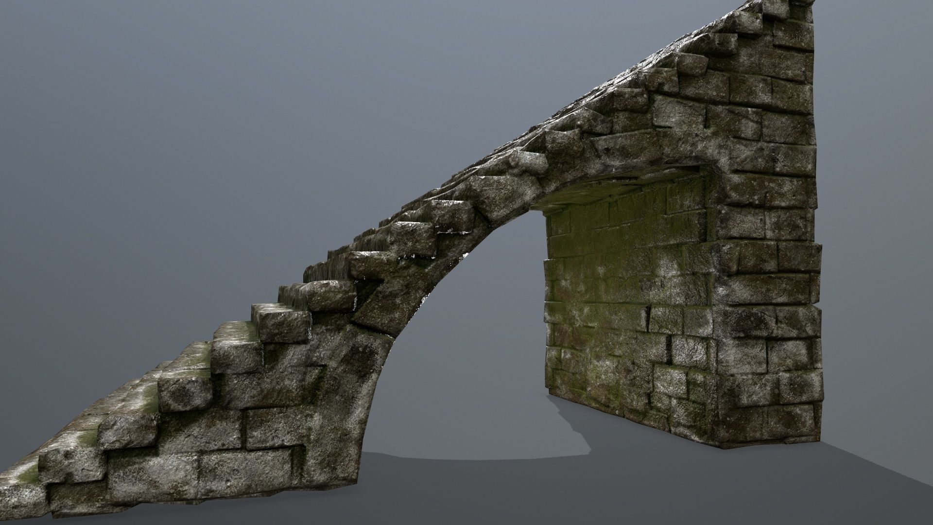 stairs brick wall Low-poly 3D model_11