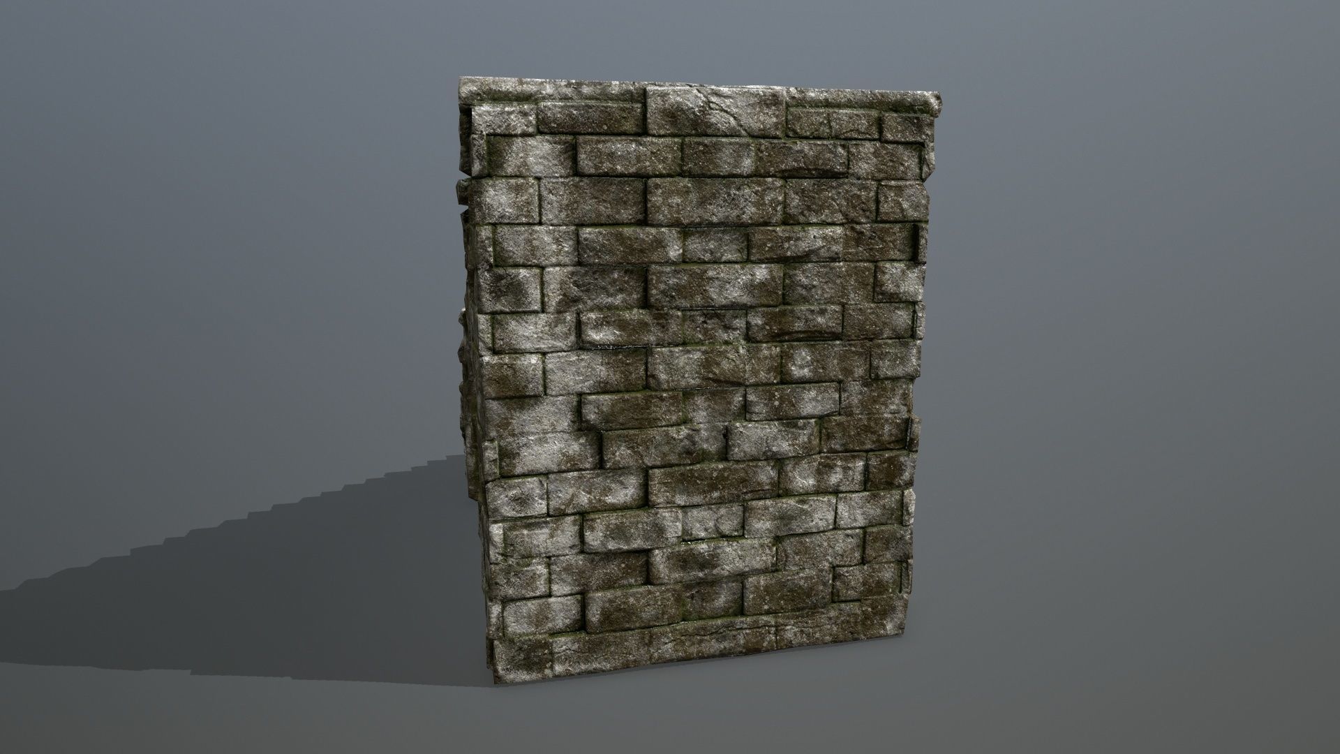 stairs brick wall Low-poly 3D model_3
