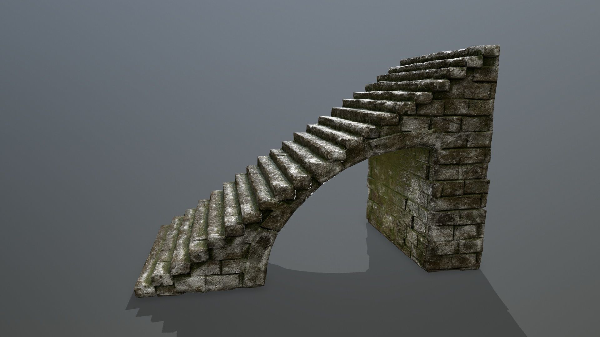 stairs brick wall Low-poly 3D model_5